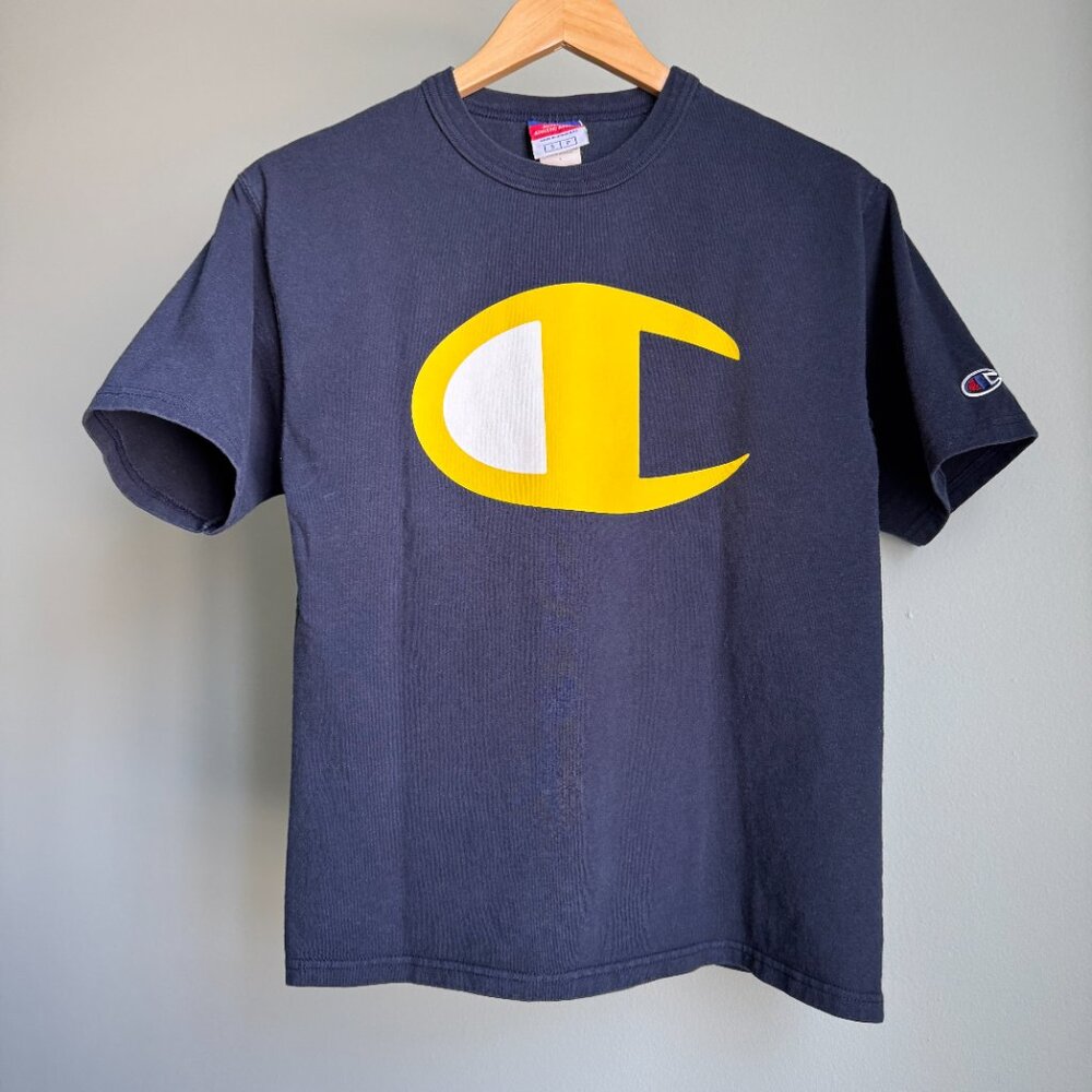 Champion Logo T-Shirt Heavyweight Cotton Y2K Vintage